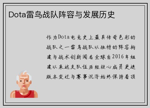 Dota雷鸟战队阵容与发展历史